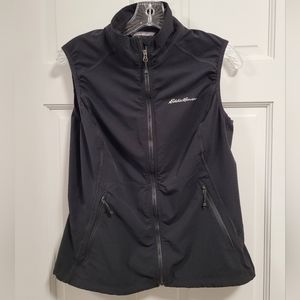 [SOLD] Eddie Bauer Full Zip Vest Womens M EUC. Black,some stretch (10% spandex).
